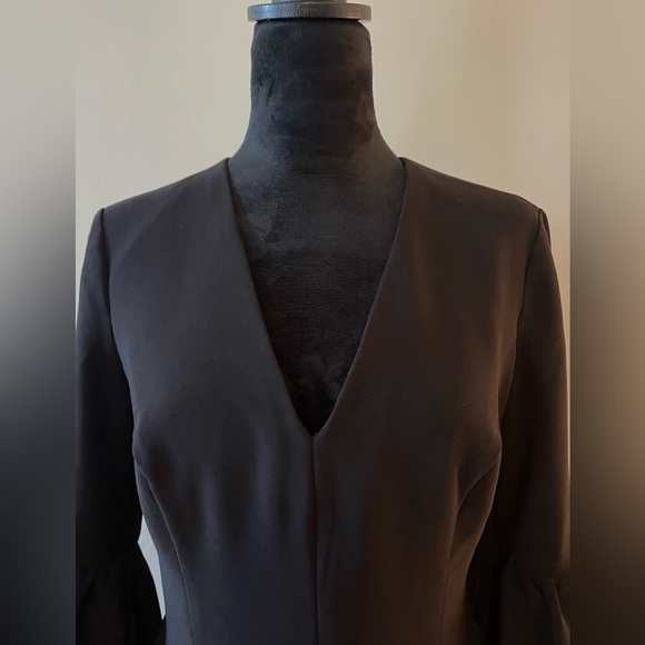 Maggy London, Black Dress w/ Puff wrist sleeves, Size 8, like new - Picture 2 of 8